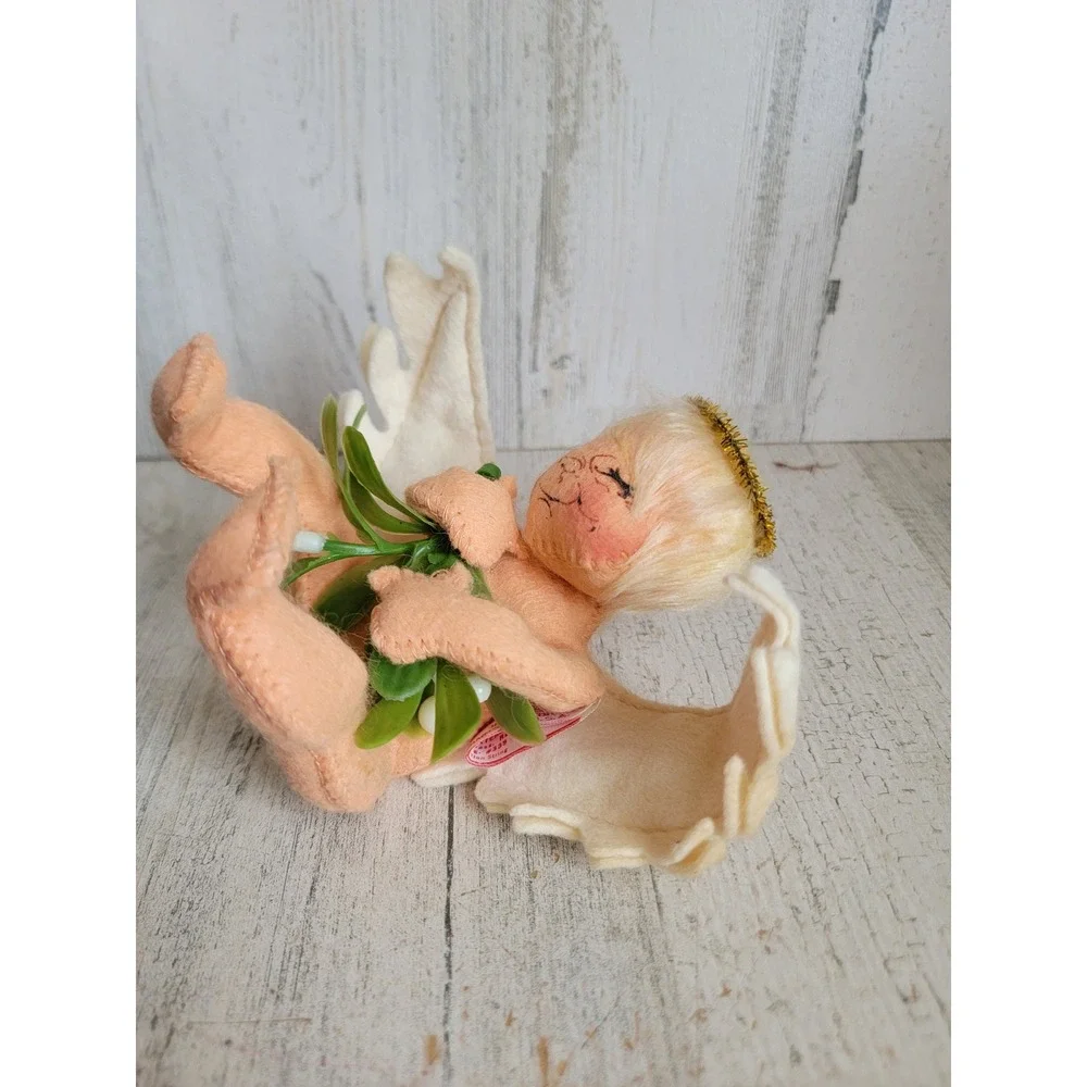 Annalee baby angel halo Mistletoe vintage Xmas mobility doll home decor
